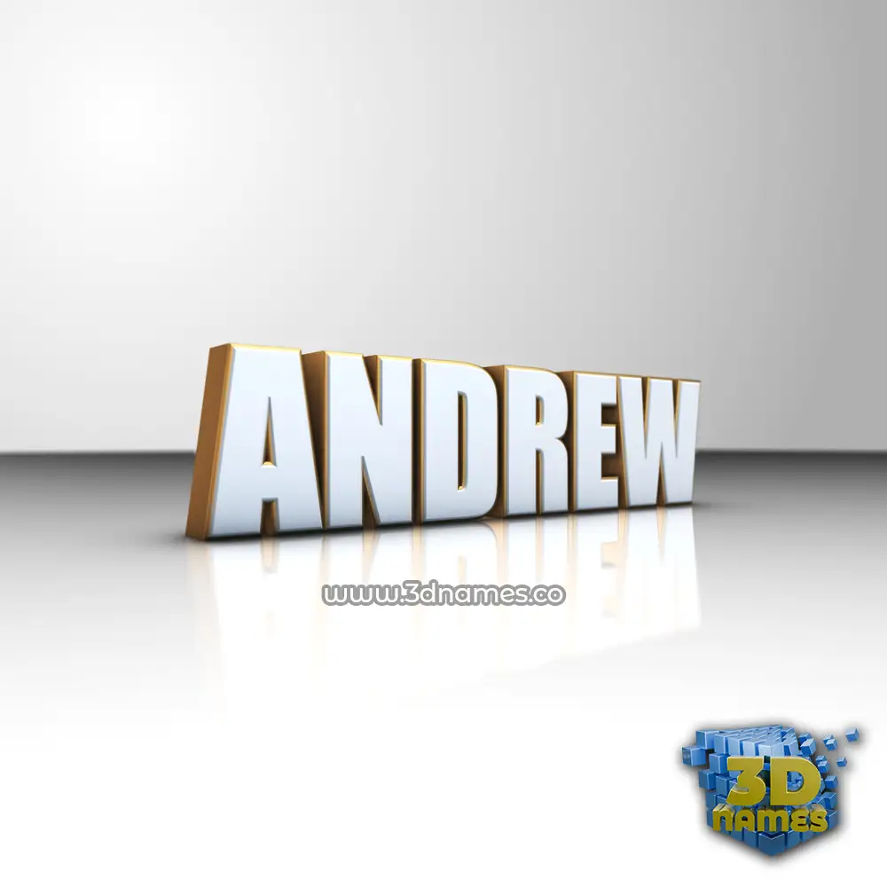 andrew in White'n'Gold style - 3D name wallpaper
