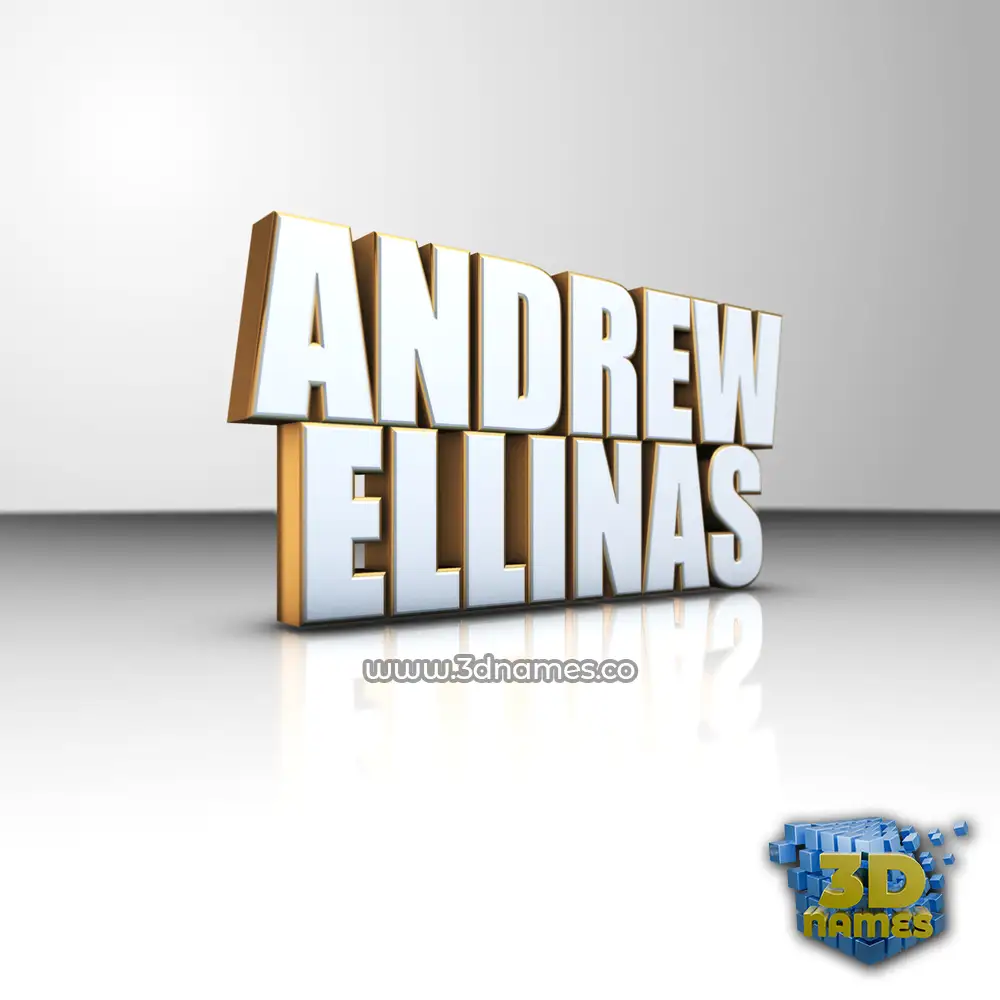 andrew ellinas in White'n'Gold style - 3D name wallpaper