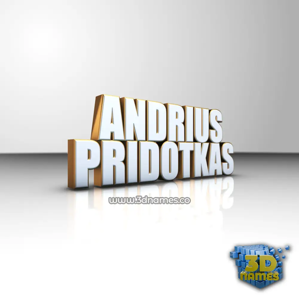 andrius pridotkas in White'n'Gold style - 3D name wallpaper