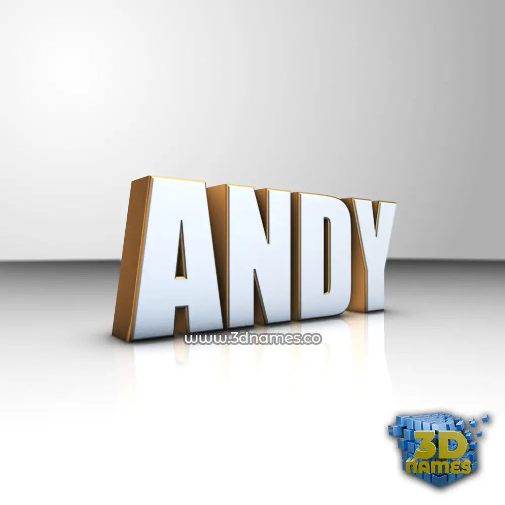 andy in White'n'Gold style - 3D name wallpaper