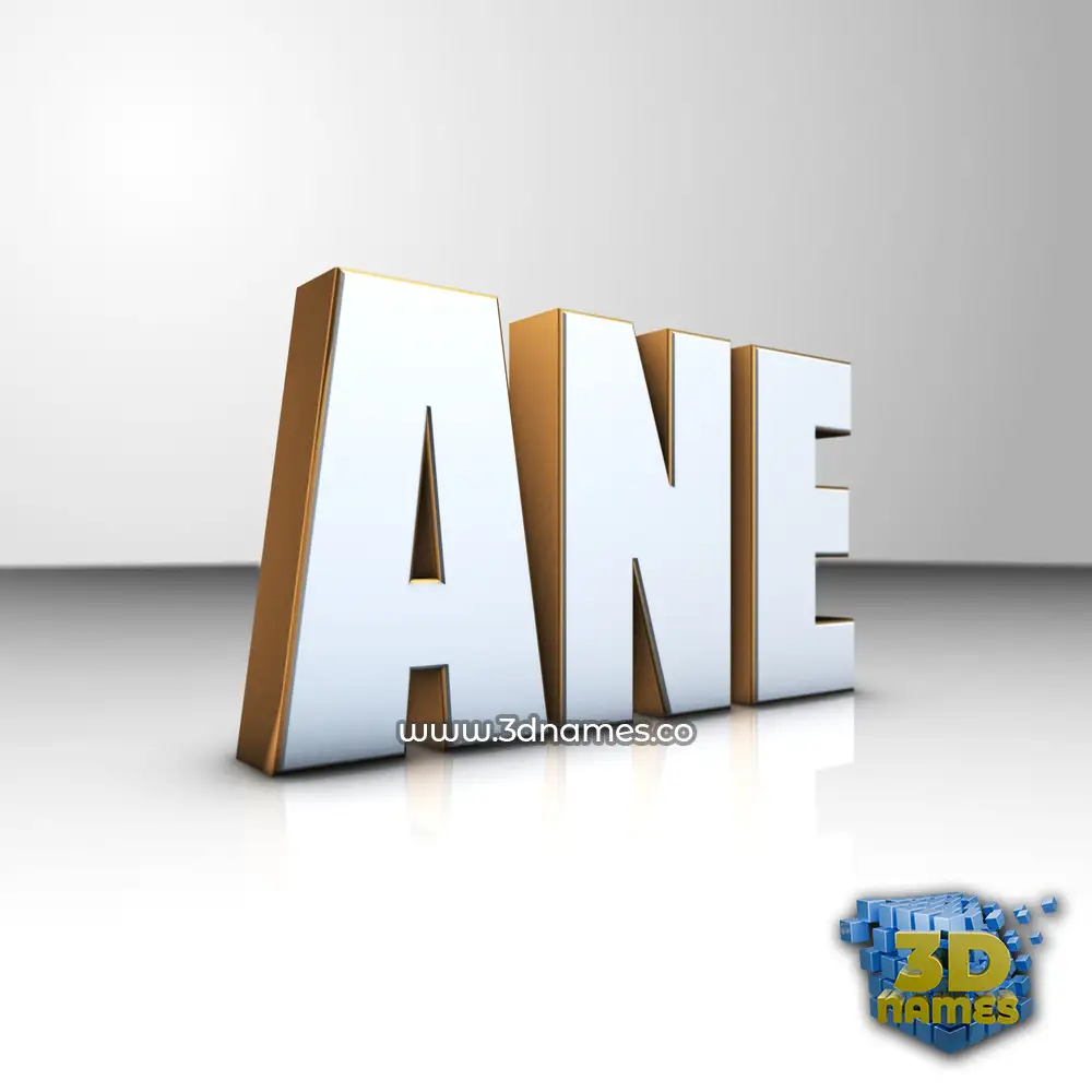 ane in White'n'Gold style - 3D name wallpaper