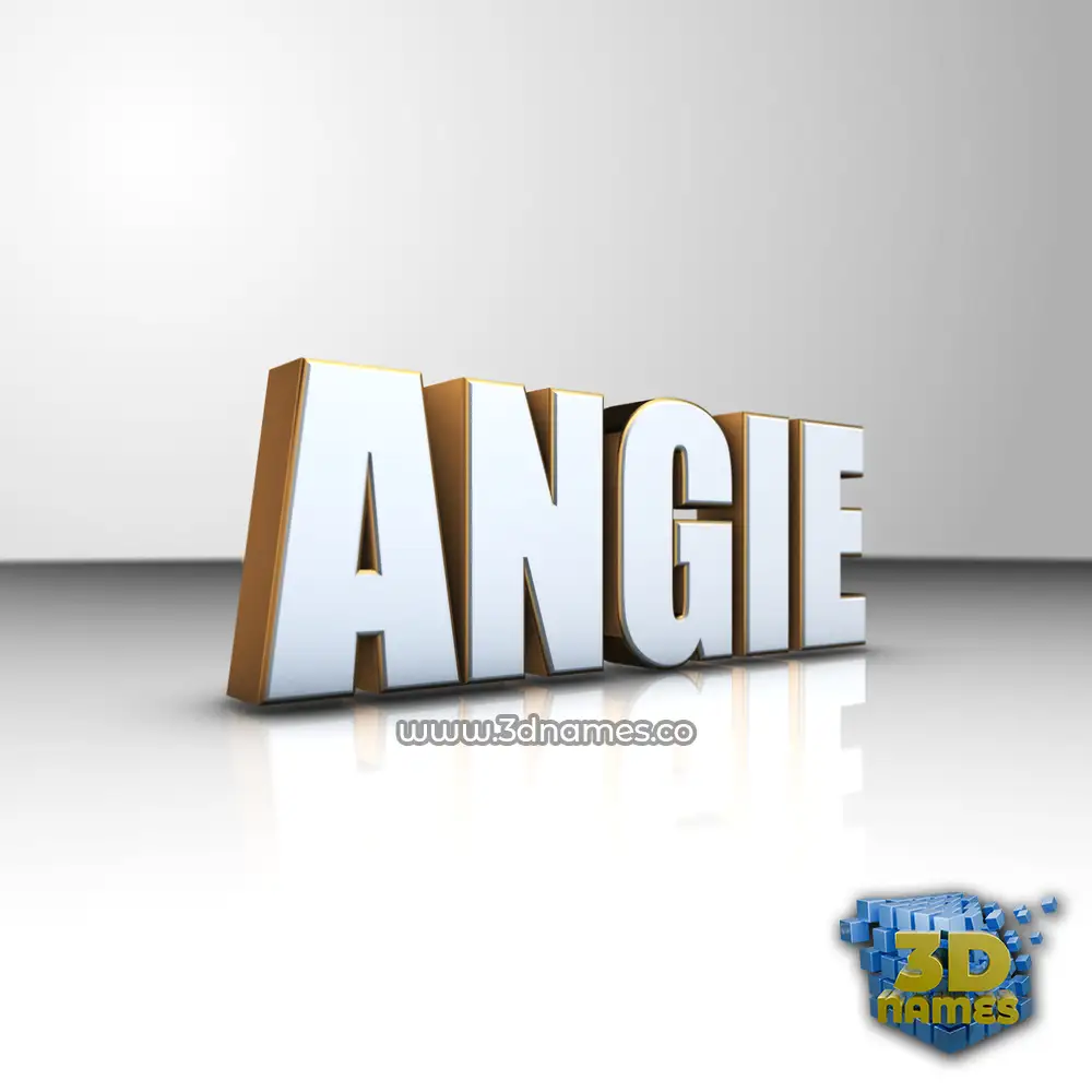 angie in White'n'Gold style - 3D name wallpaper