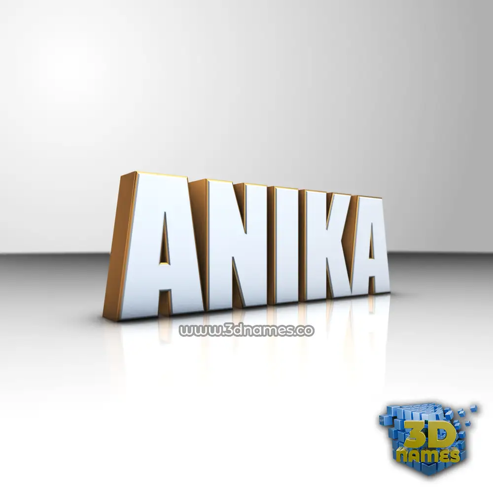 anika in White'n'Gold style - 3D name wallpaper