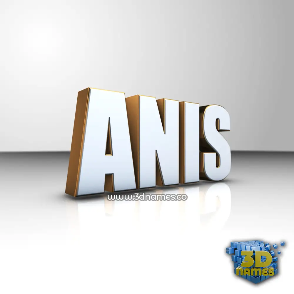 anis in White'n'Gold style - 3D name wallpaper