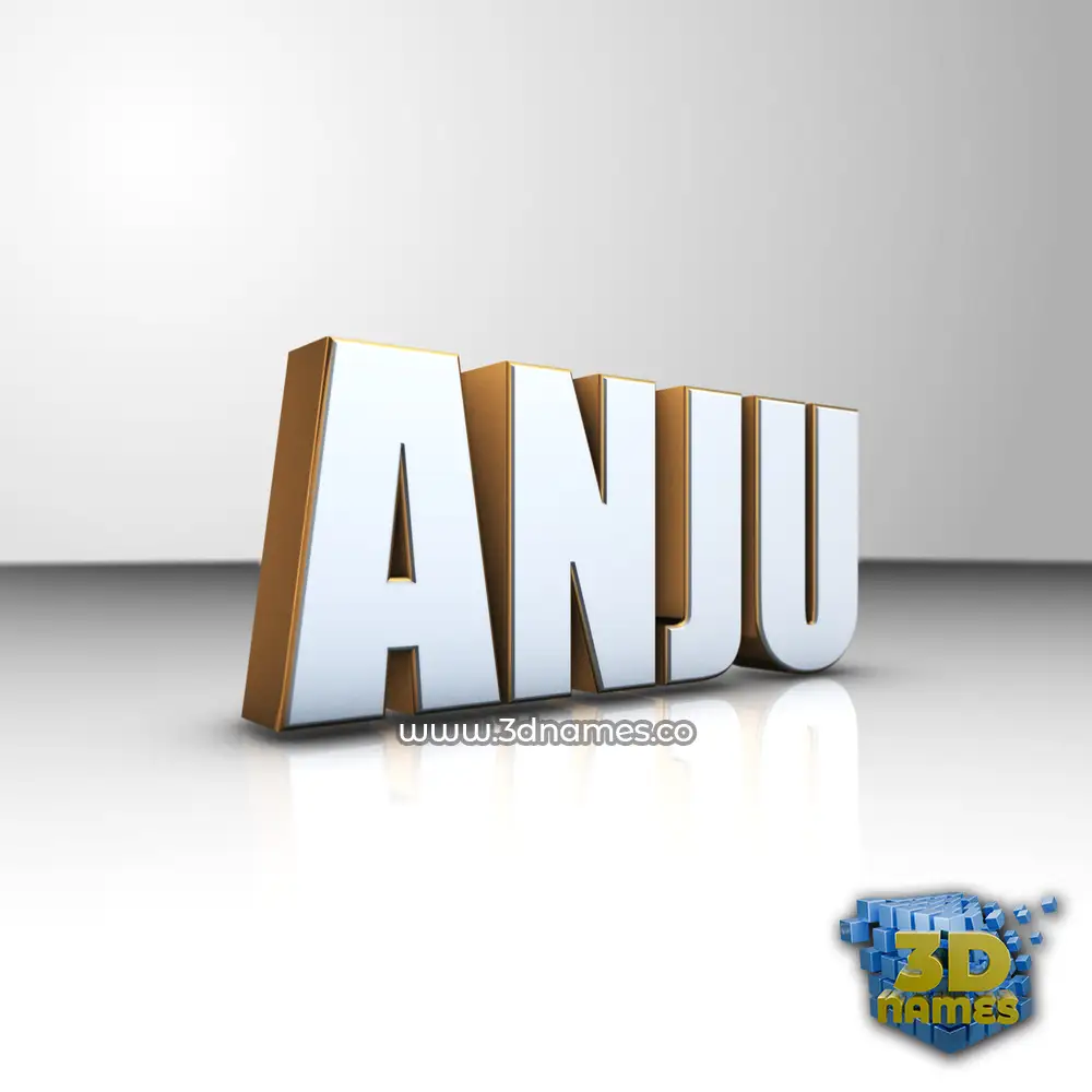 anju in White'n'Gold style - 3D name wallpaper