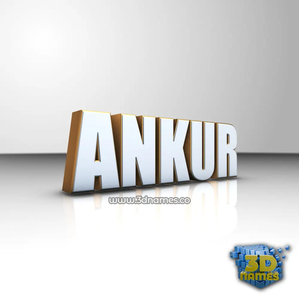 ankur in White'n'Gold style - 3D name wallpaper