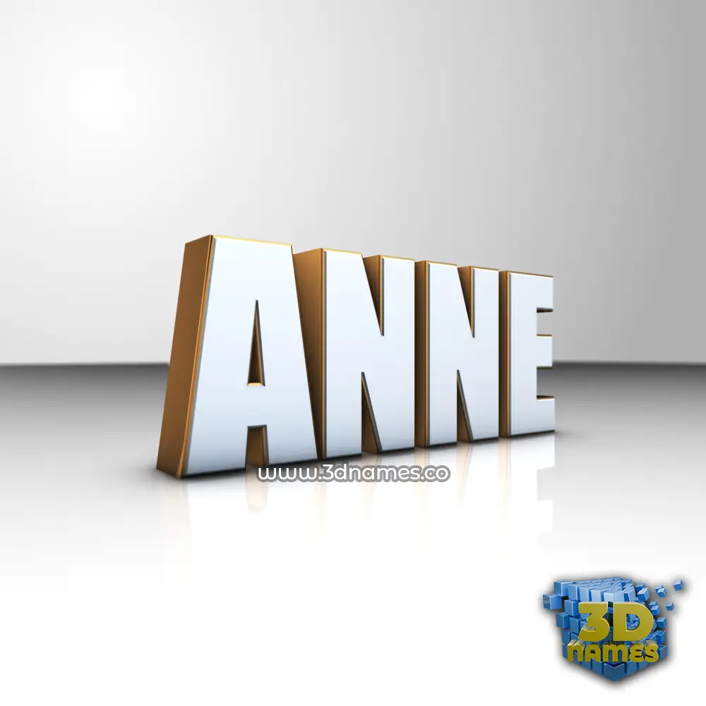 anne in White'n'Gold style - 3D name wallpaper
