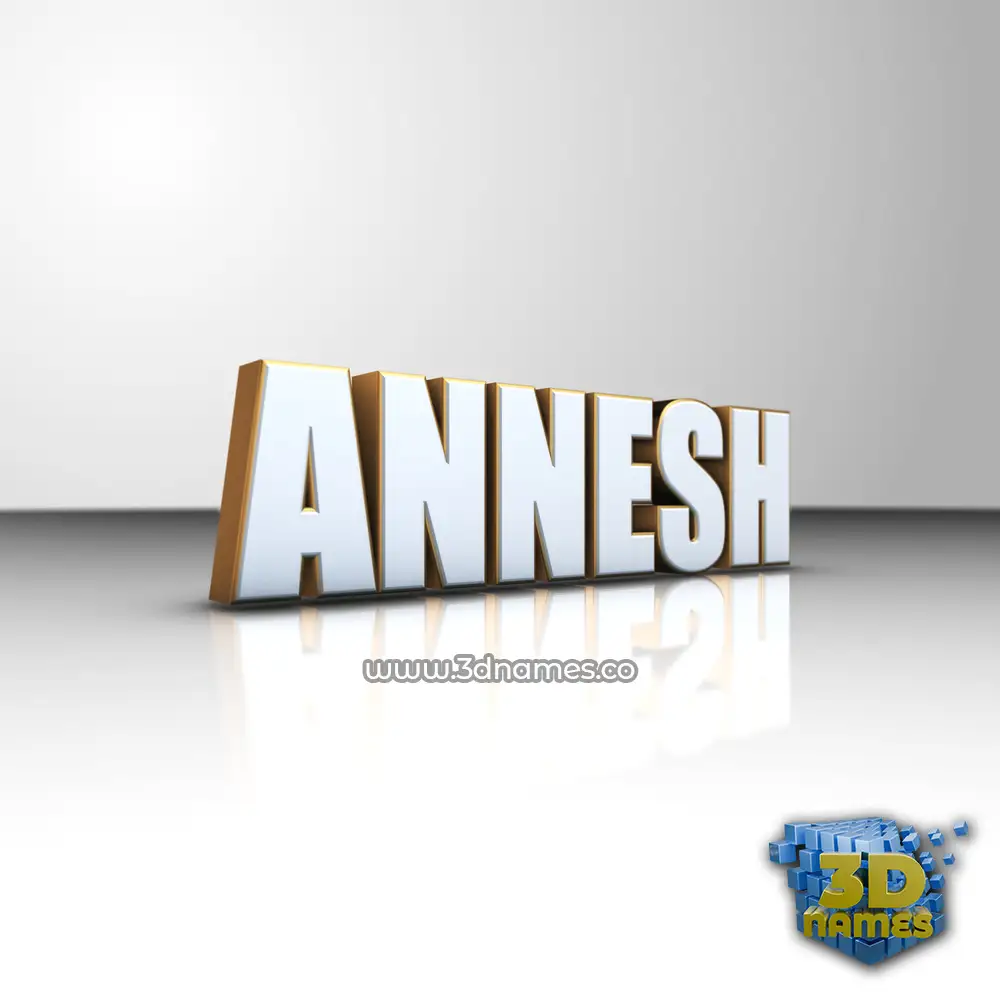 annesh in White'n'Gold style - 3D name wallpaper