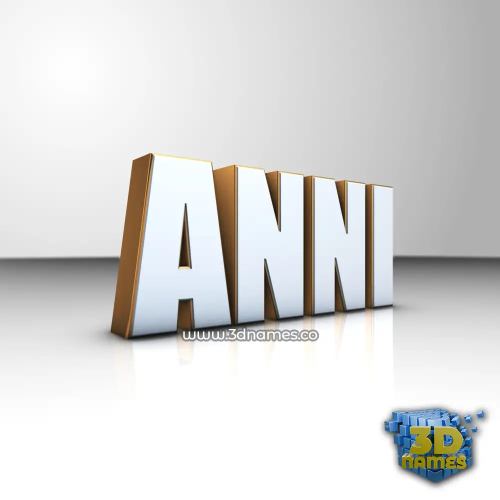 anni in White'n'Gold style - 3D name wallpaper