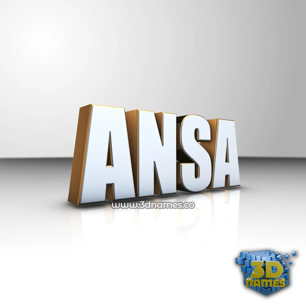 ansa in White'n'Gold style - 3D name wallpaper