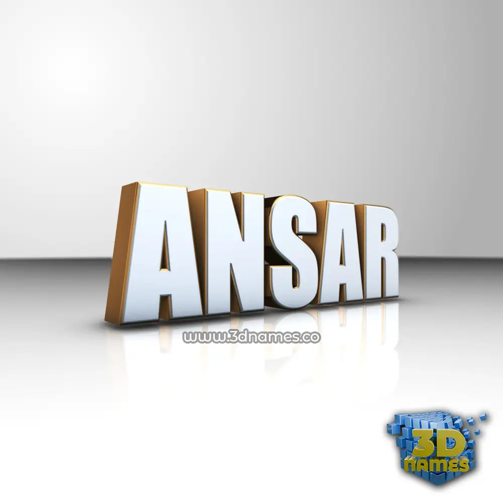 ansar in White'n'Gold style - 3D name wallpaper