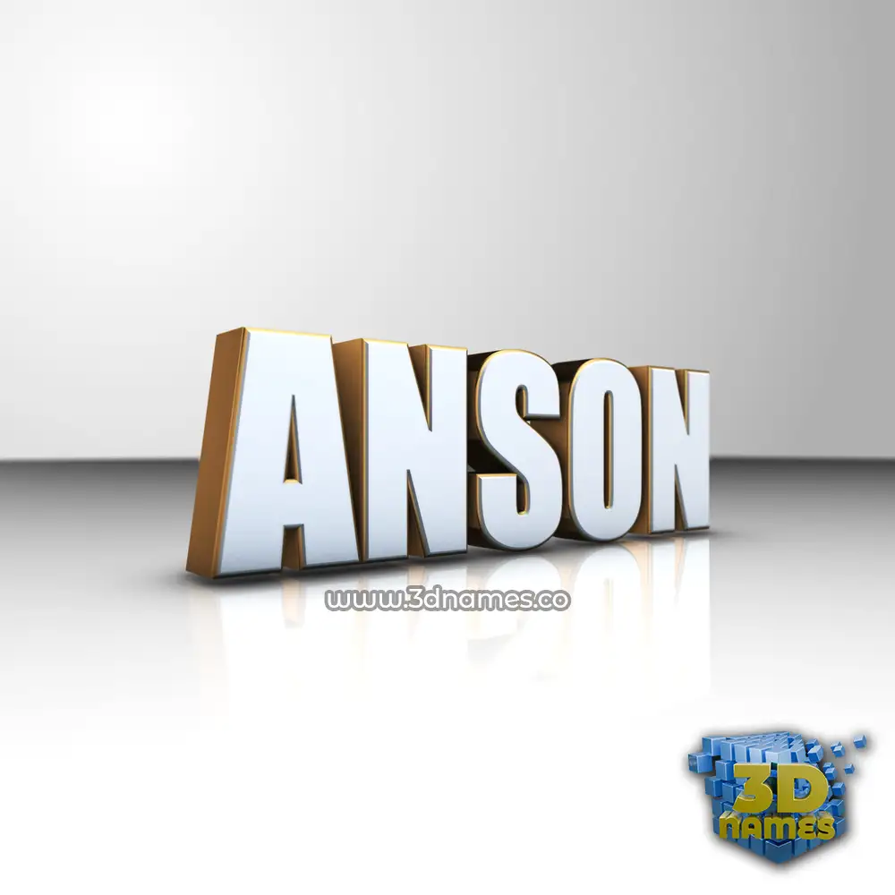 anson in White'n'Gold style - 3D name wallpaper