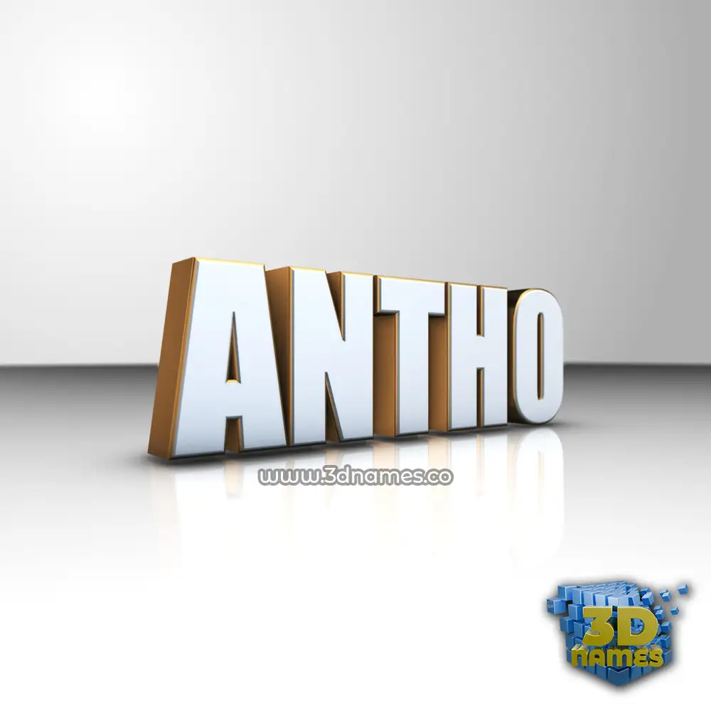 antho in White'n'Gold style - 3D name wallpaper