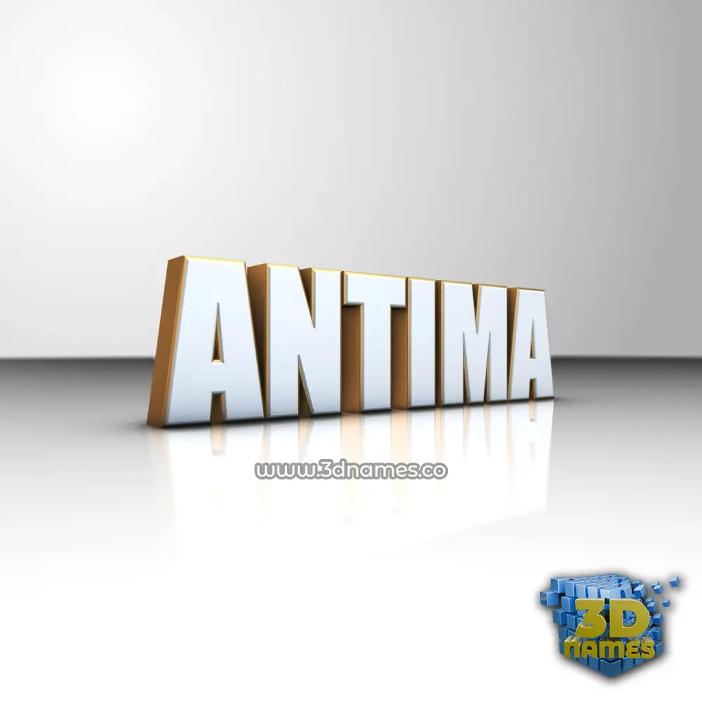 antima in White'n'Gold style - 3D name wallpaper