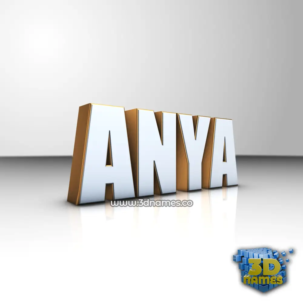 anya in White'n'Gold style - 3D name wallpaper