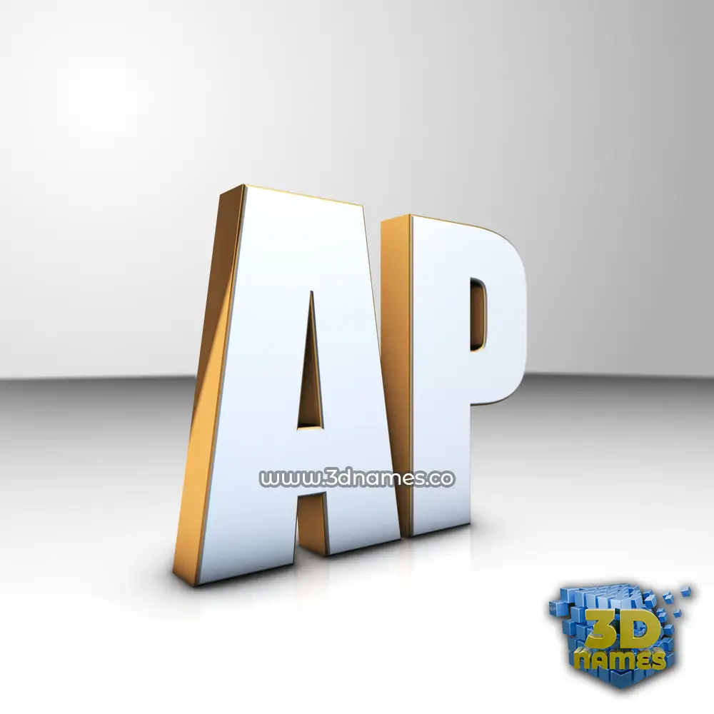 ap in White'n'Gold style - 3D name wallpaper