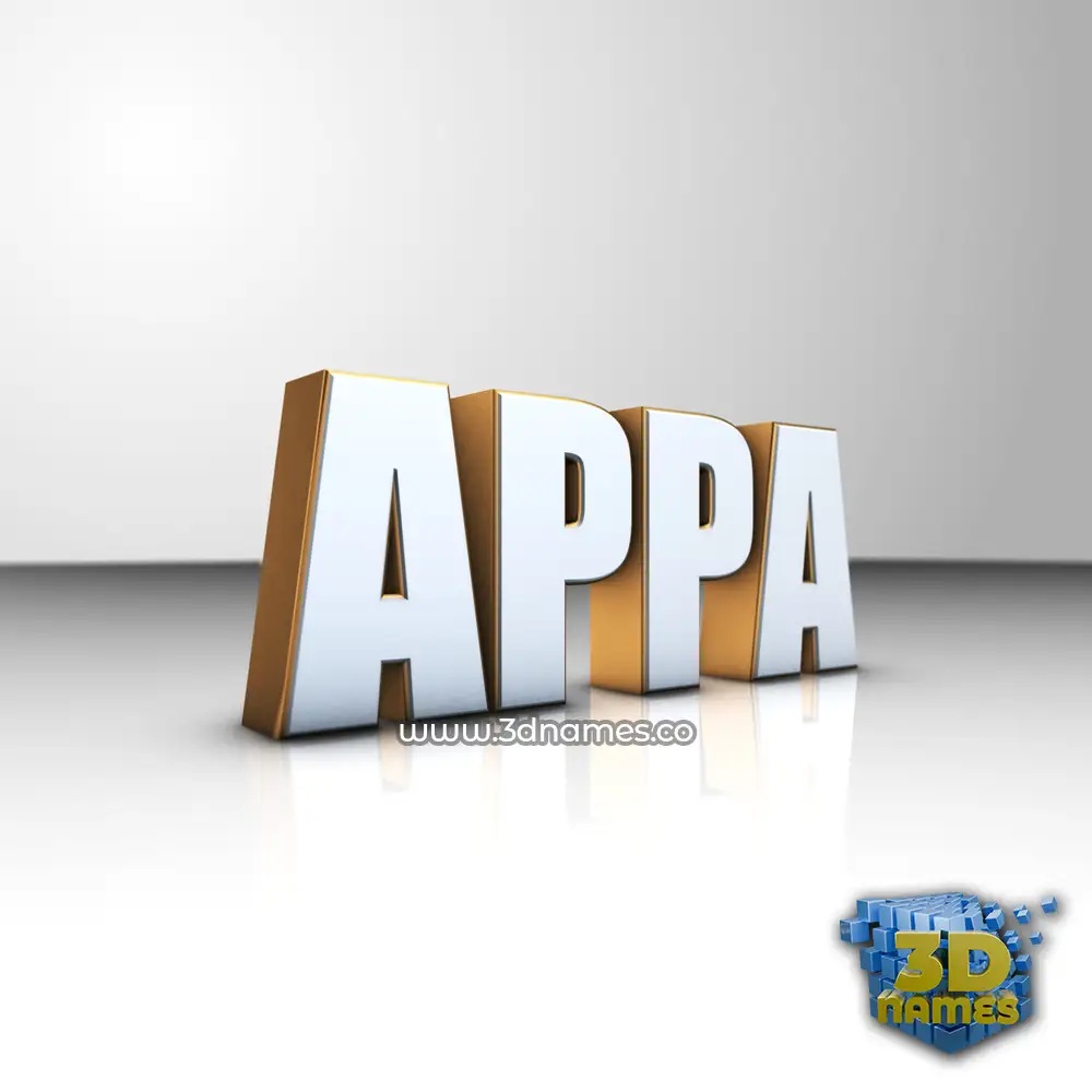 appa in White'n'Gold style - 3D name wallpaper