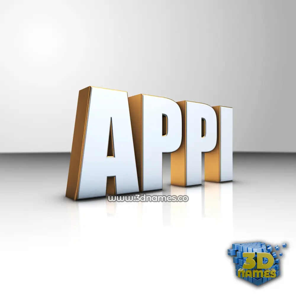 appi in White'n'Gold style - 3D name wallpaper