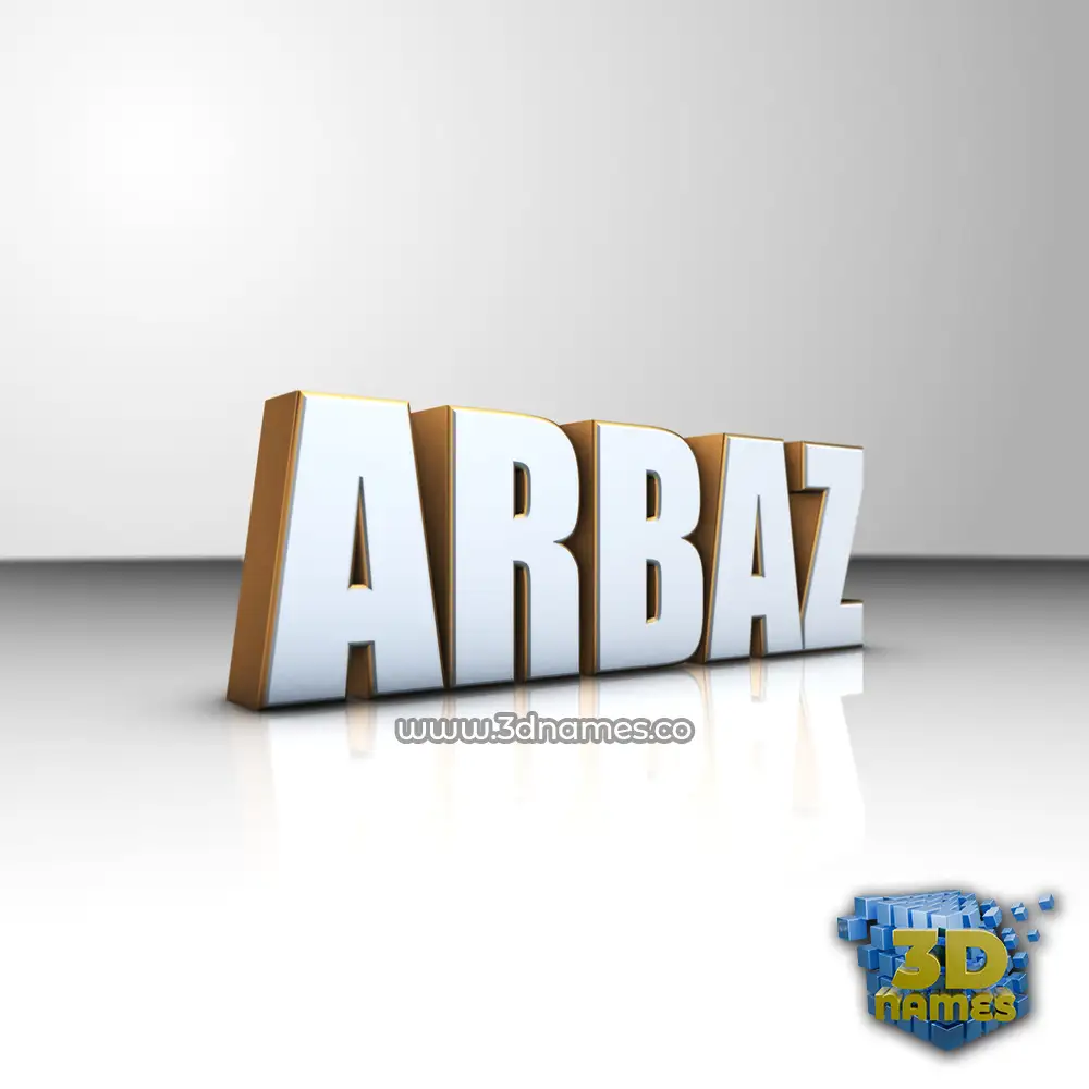 arbaz in White'n'Gold style - 3D name wallpaper