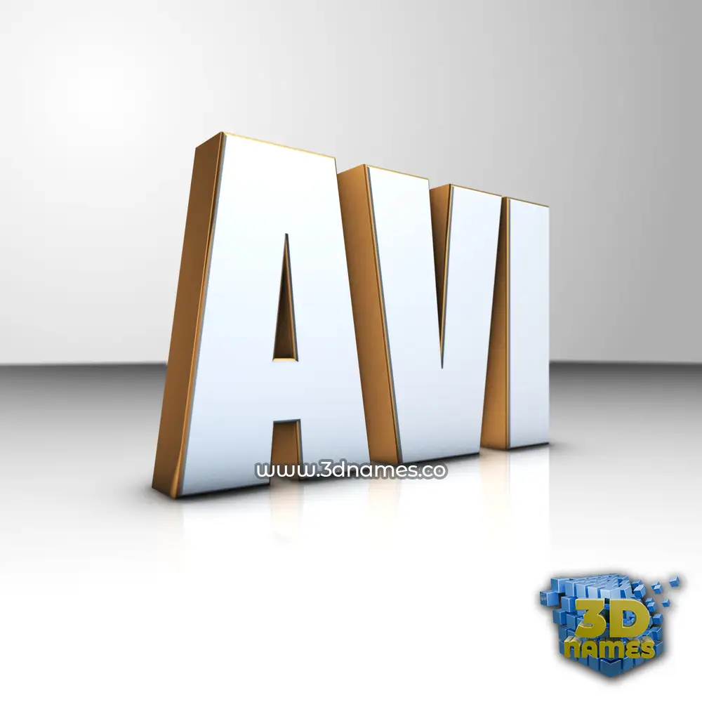 avi in White'n'Gold style - 3D name wallpaper