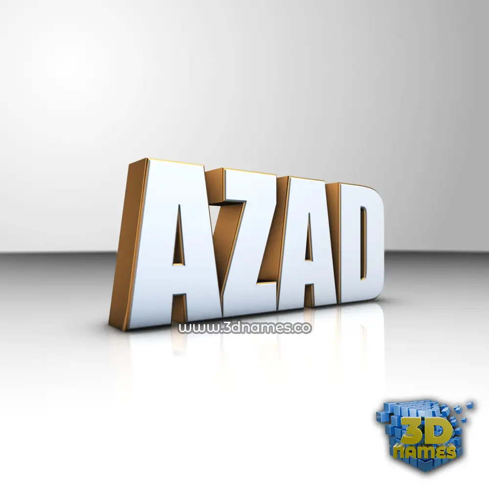 azad in White'n'Gold style - 3D name wallpaper