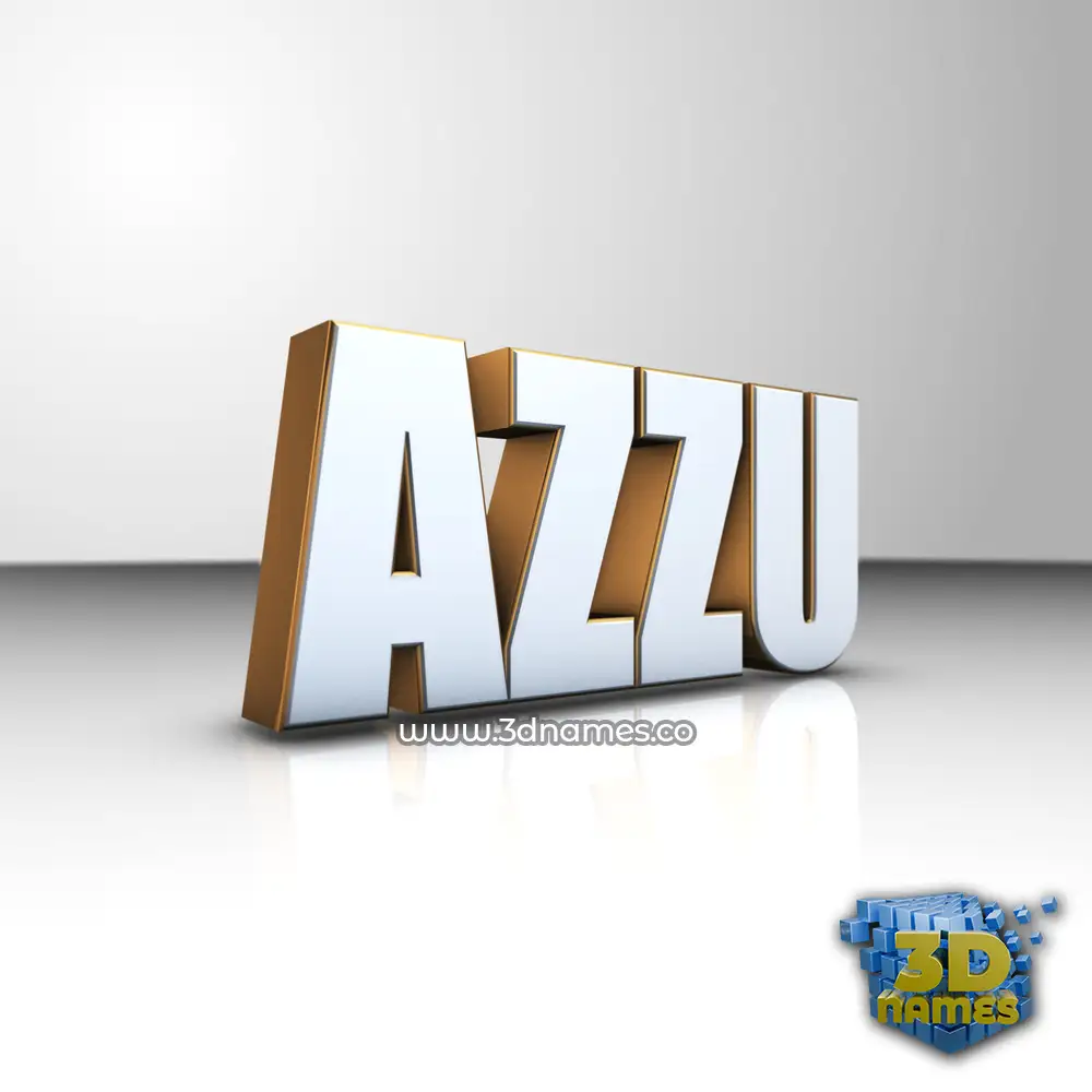 azzu in White'n'Gold style - 3D name wallpaper