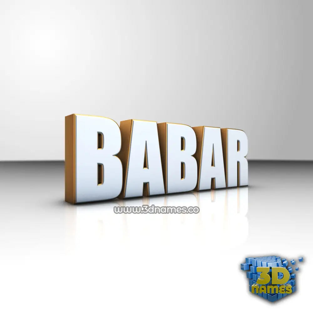 babar in White'n'Gold style - 3D name wallpaper
