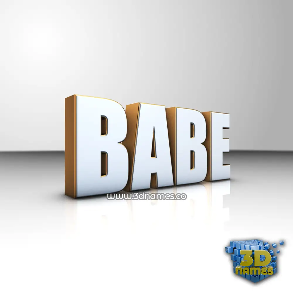 babe in White'n'Gold style - 3D name wallpaper