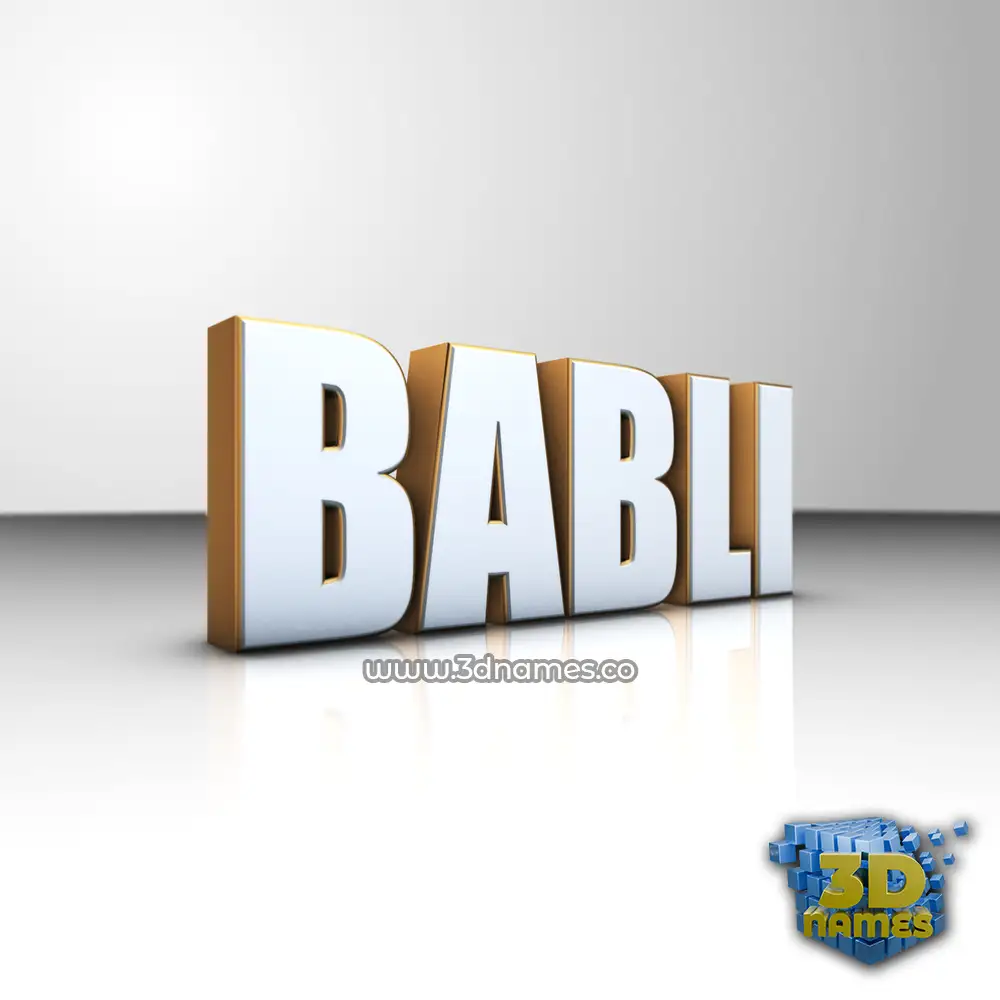 babli in White'n'Gold style - 3D name wallpaper