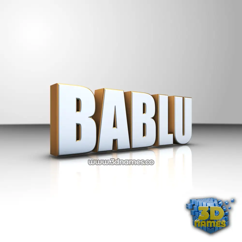 bablu in White'n'Gold style - 3D name wallpaper