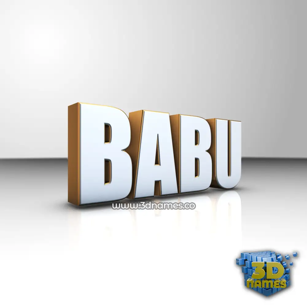 babu in White'n'Gold style - 3D name wallpaper