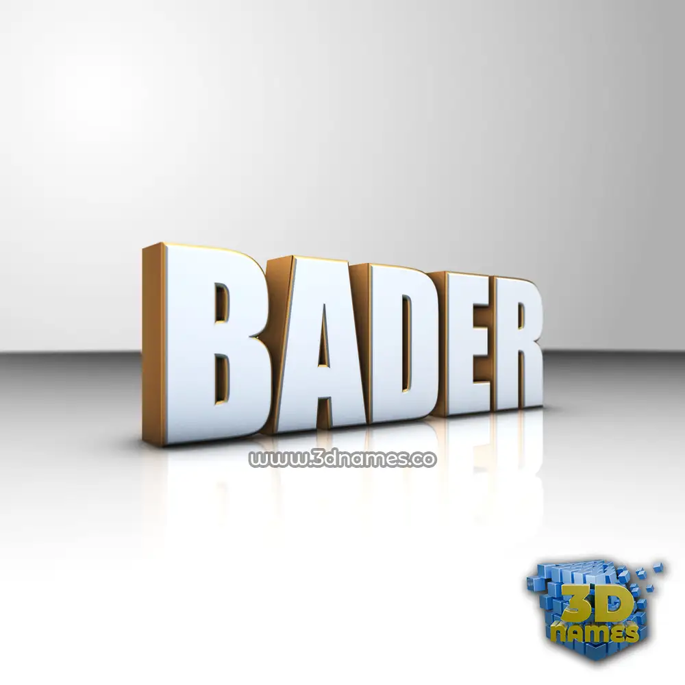 bader in White'n'Gold style - 3D name wallpaper