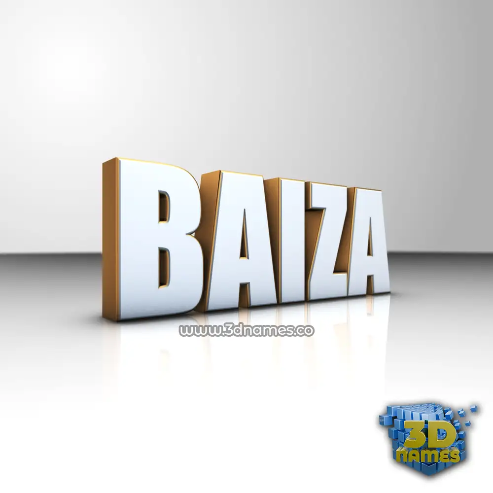baiza in White'n'Gold style - 3D name wallpaper