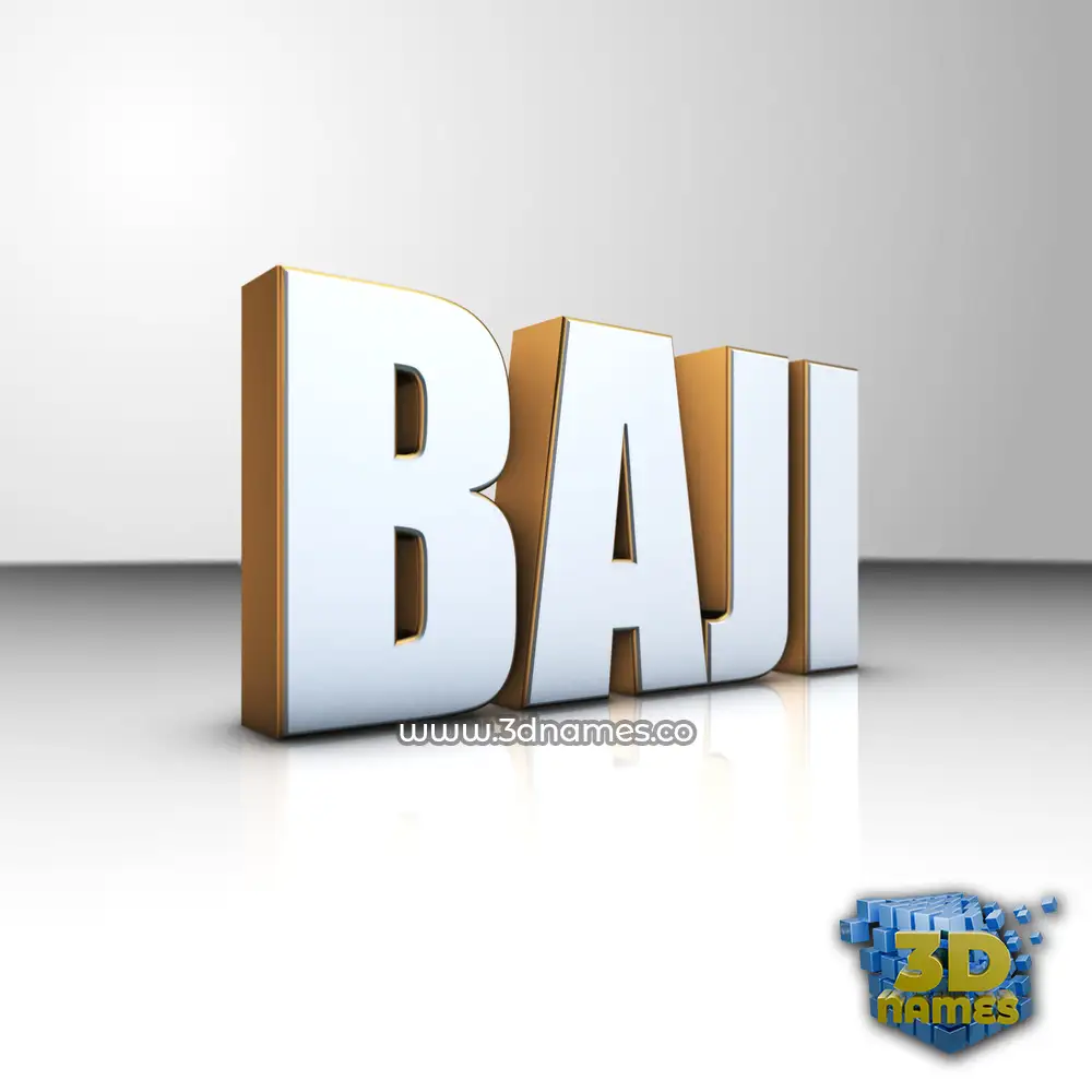 baji in White'n'Gold style - 3D name wallpaper