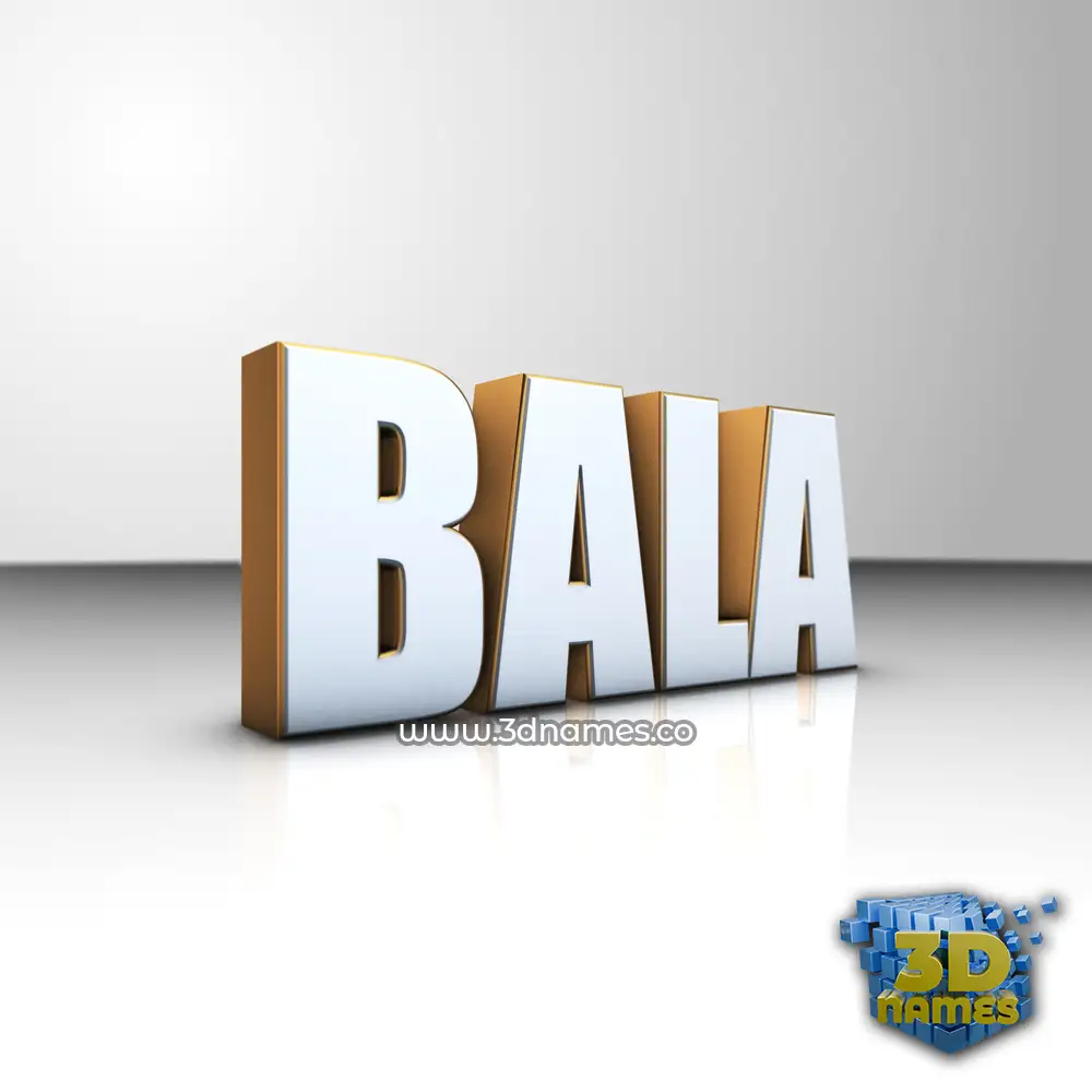 bala in White'n'Gold style - 3D name wallpaper
