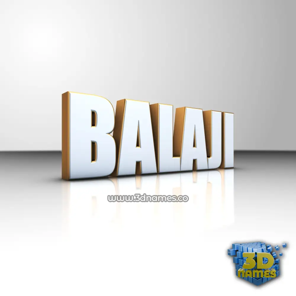 balaji in White'n'Gold style - 3D name wallpaper