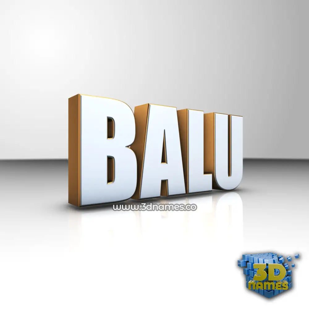 balu in White'n'Gold style - 3D name wallpaper