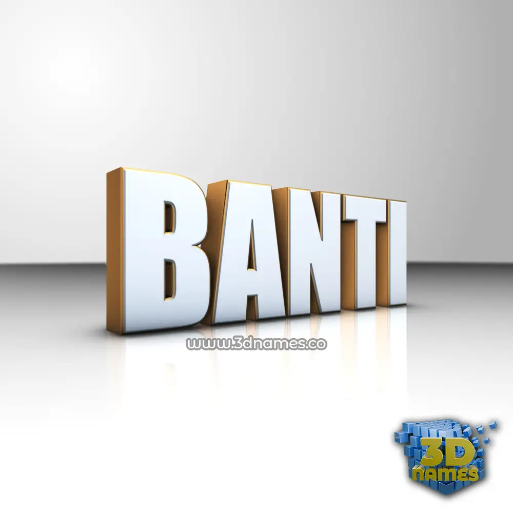 banti in White'n'Gold style - 3D name wallpaper