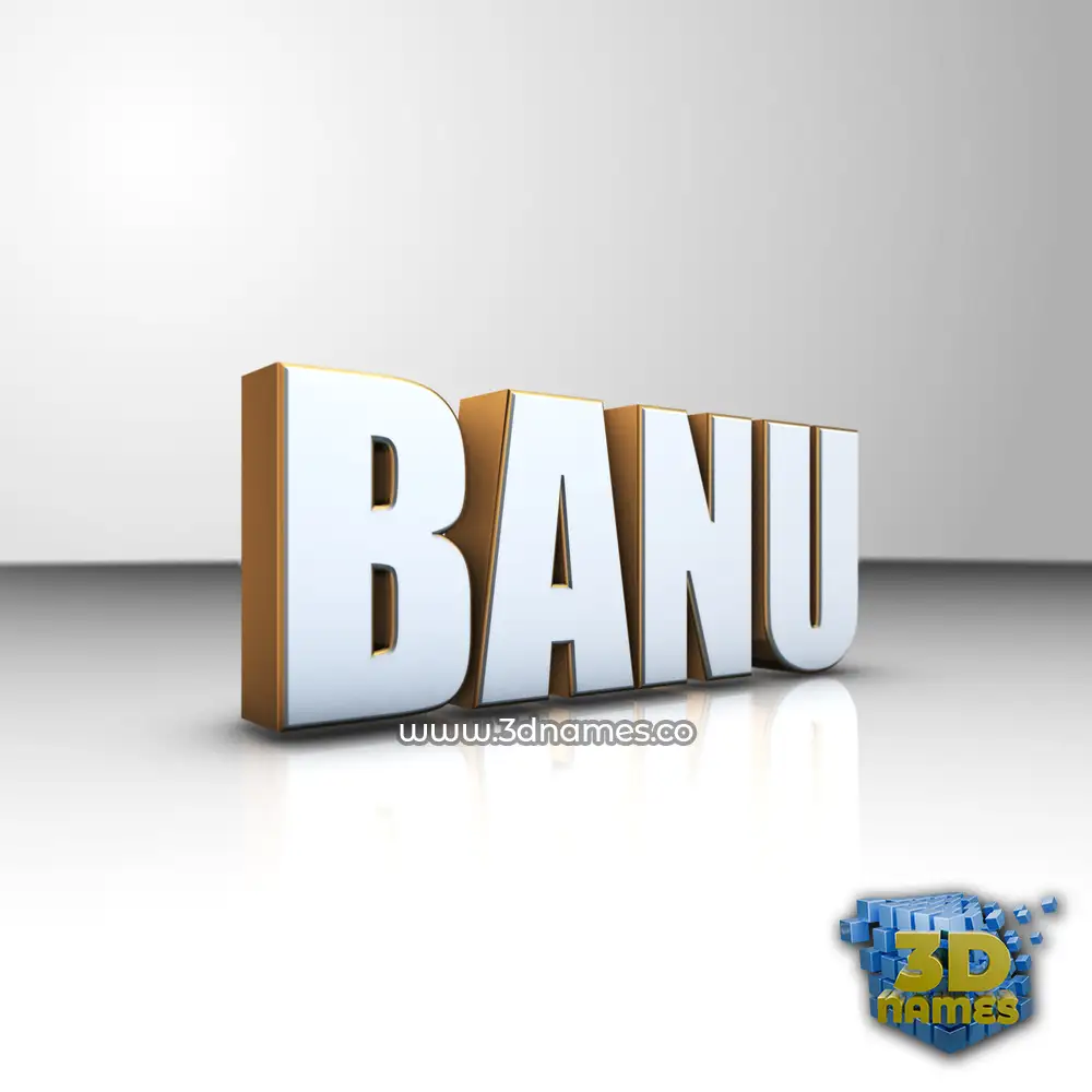 banu in White'n'Gold style - 3D name wallpaper