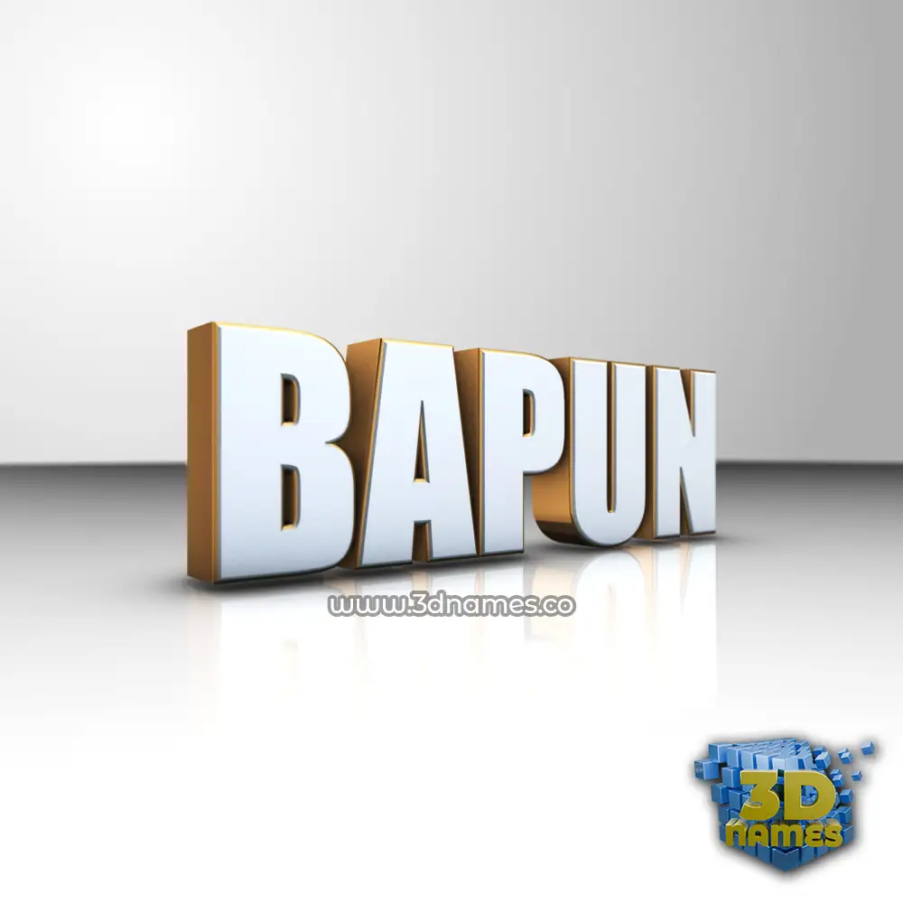 bapun in White'n'Gold style - 3D name wallpaper