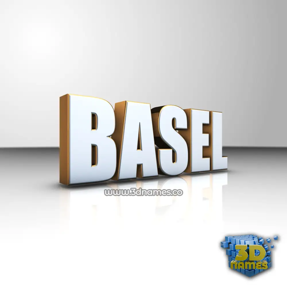 basel in White'n'Gold style - 3D name wallpaper