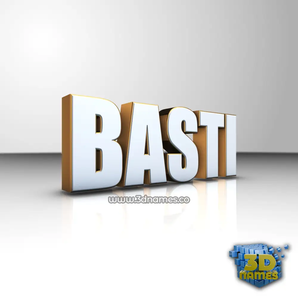 basti in White'n'Gold style - 3D name wallpaper