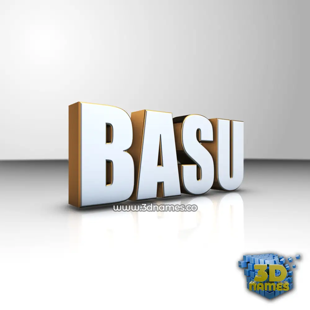 basu in White'n'Gold style - 3D name wallpaper