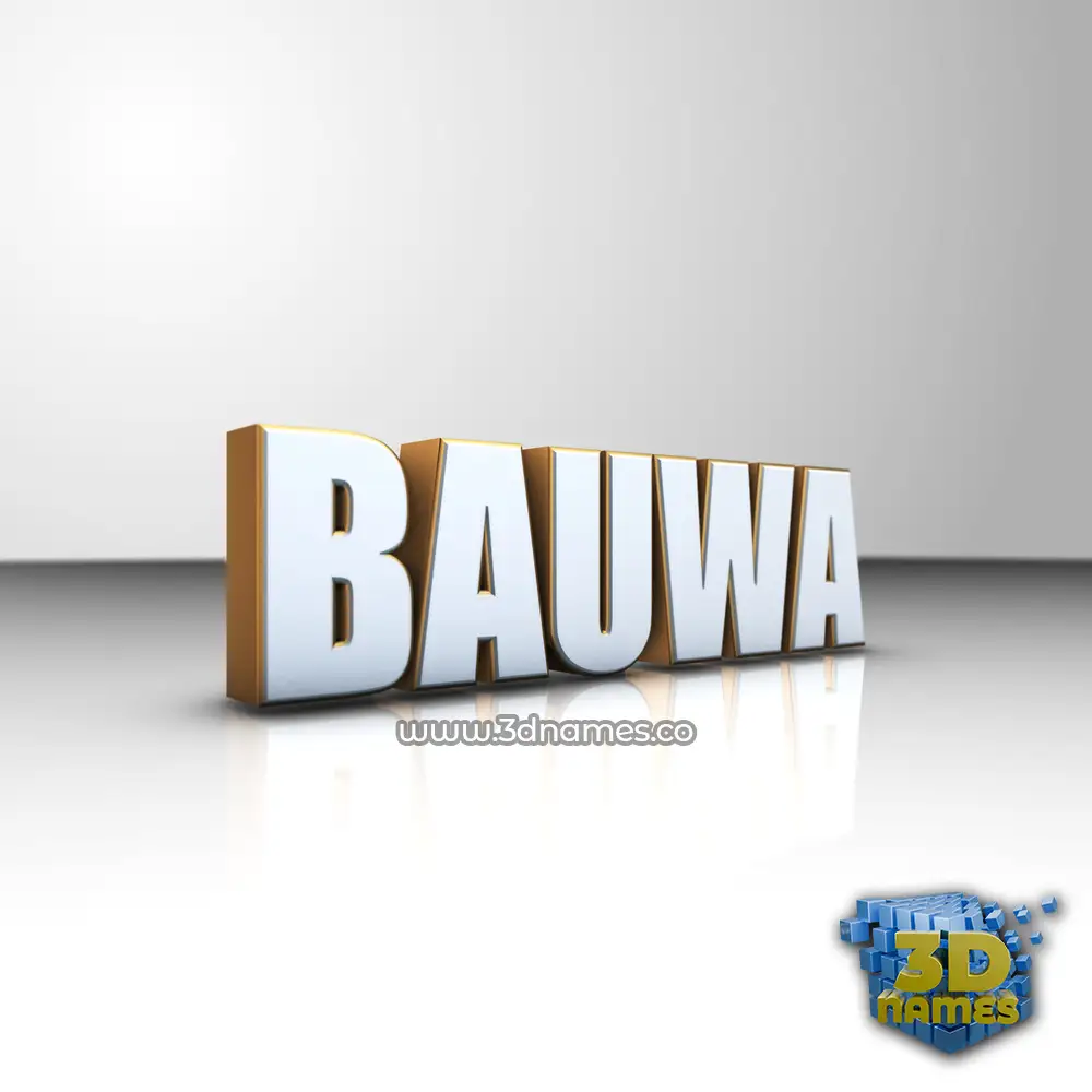 bauwa in White'n'Gold style - 3D name wallpaper
