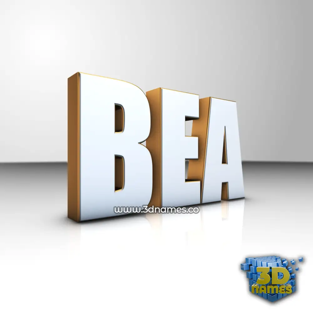 bea in White'n'Gold style - 3D name wallpaper