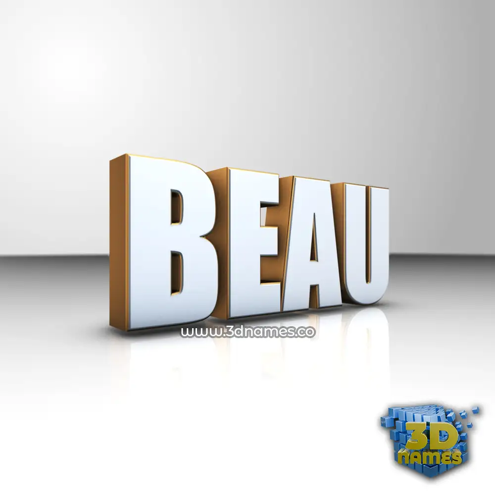 beau in White'n'Gold style - 3D name wallpaper
