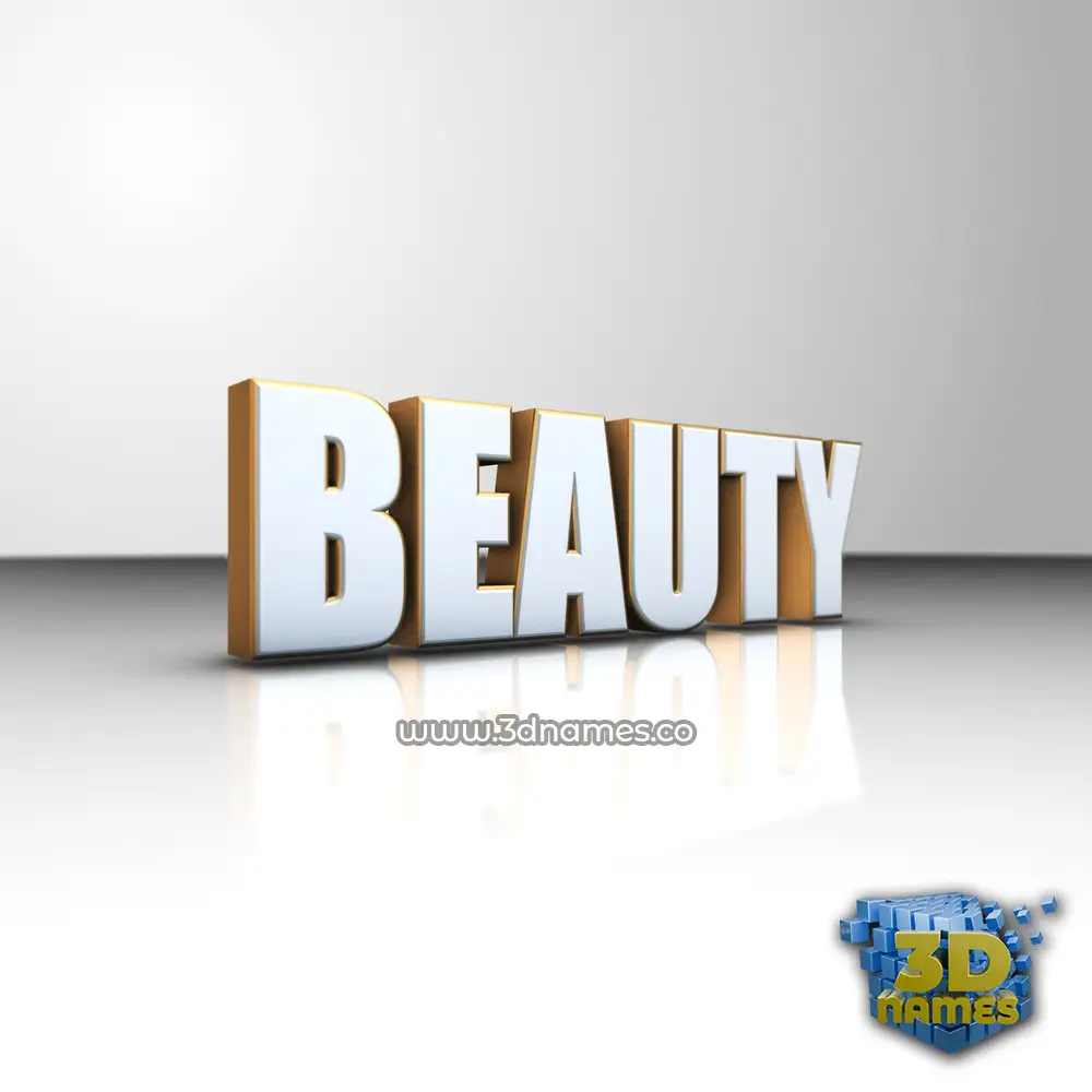 beauty in White'n'Gold style - 3D name wallpaper
