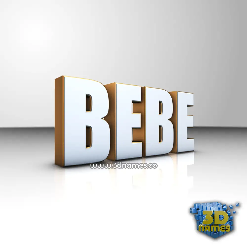 bebe in White'n'Gold style - 3D name wallpaper