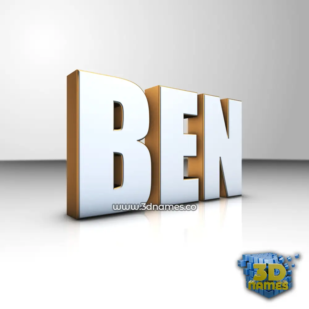 ben in White'n'Gold style - 3D name wallpaper