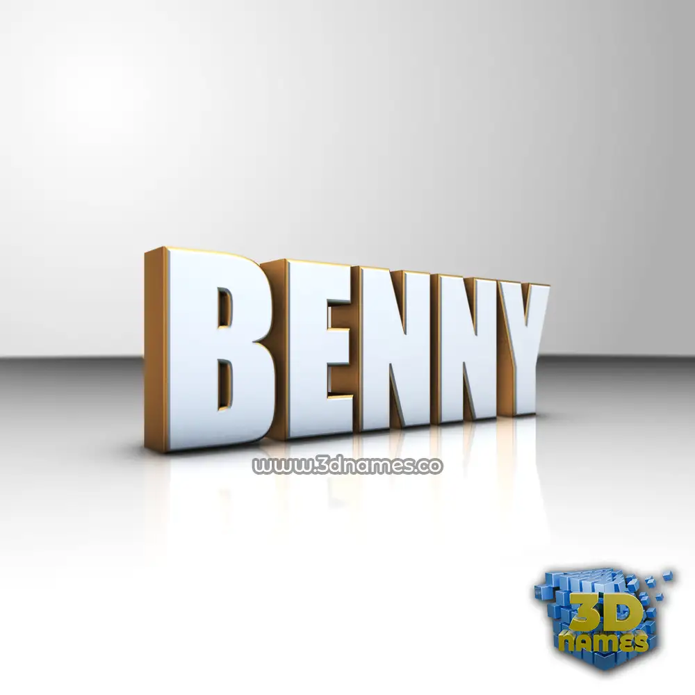 benny in White'n'Gold style - 3D name wallpaper